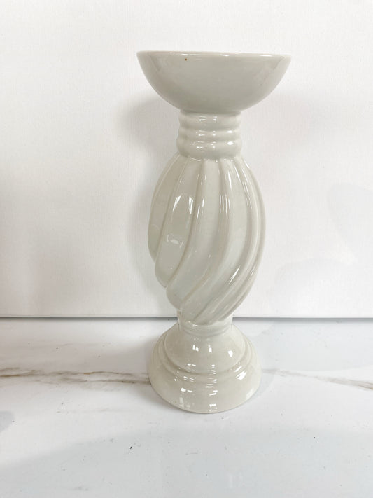 White Ceramic Candlestick