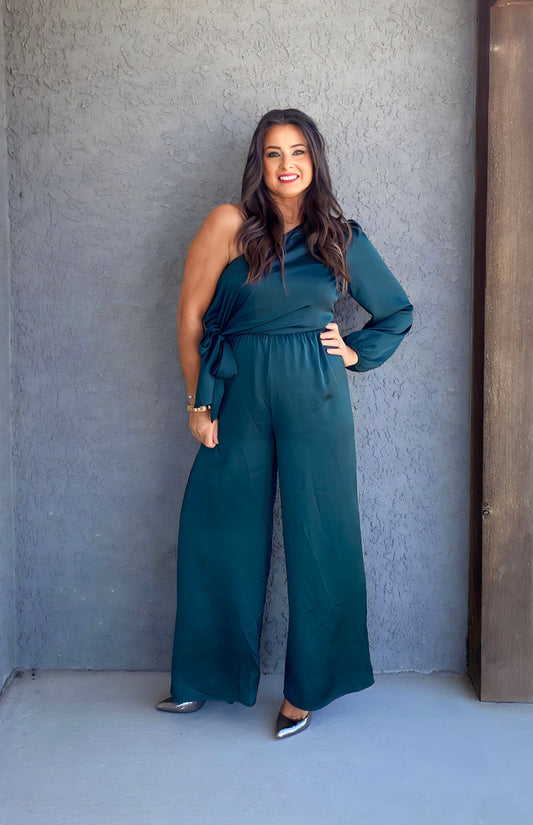 Jade Satin Jumpsuit