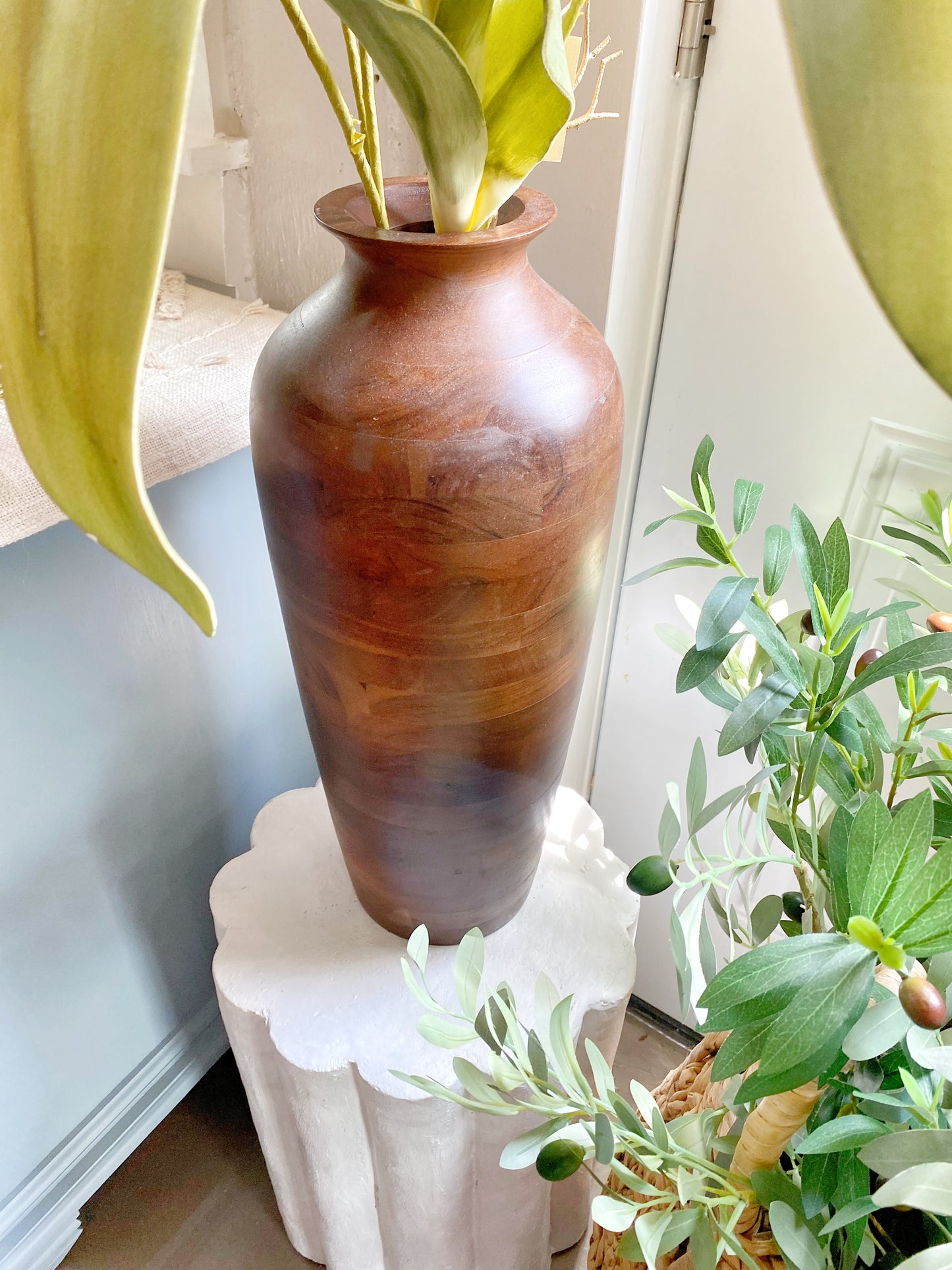 Large Wooden Vase