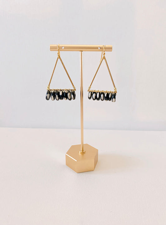 Triangle Polka Dot Bone Earrings