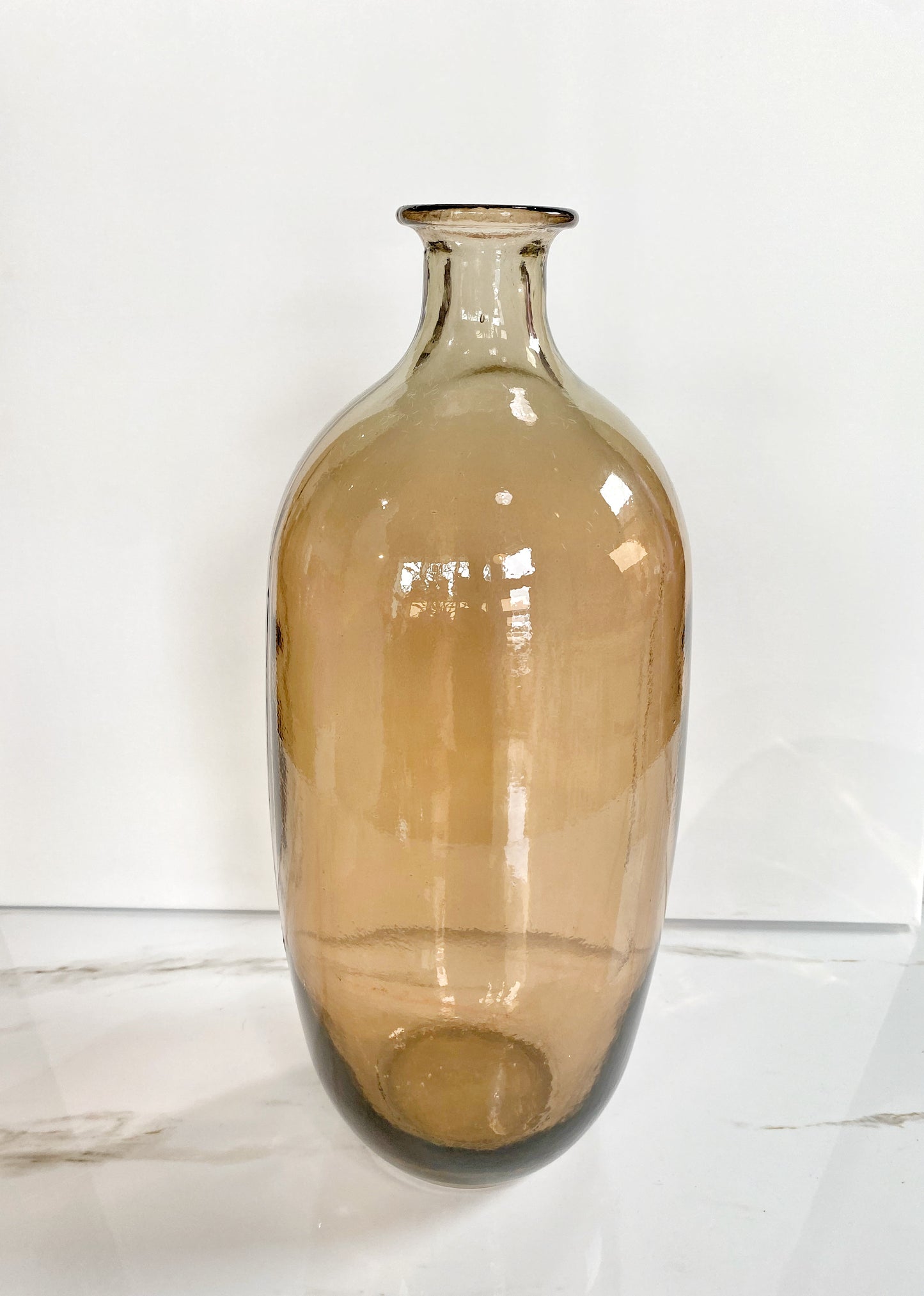 Oval Brown Glass Vase