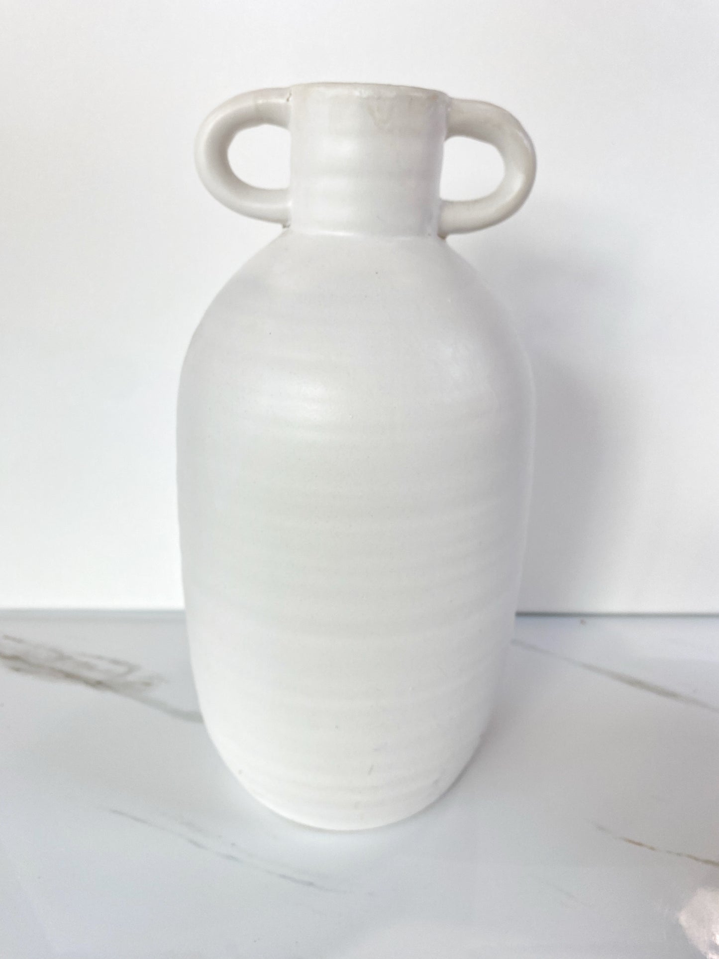 White Ceramic Handled Base Large