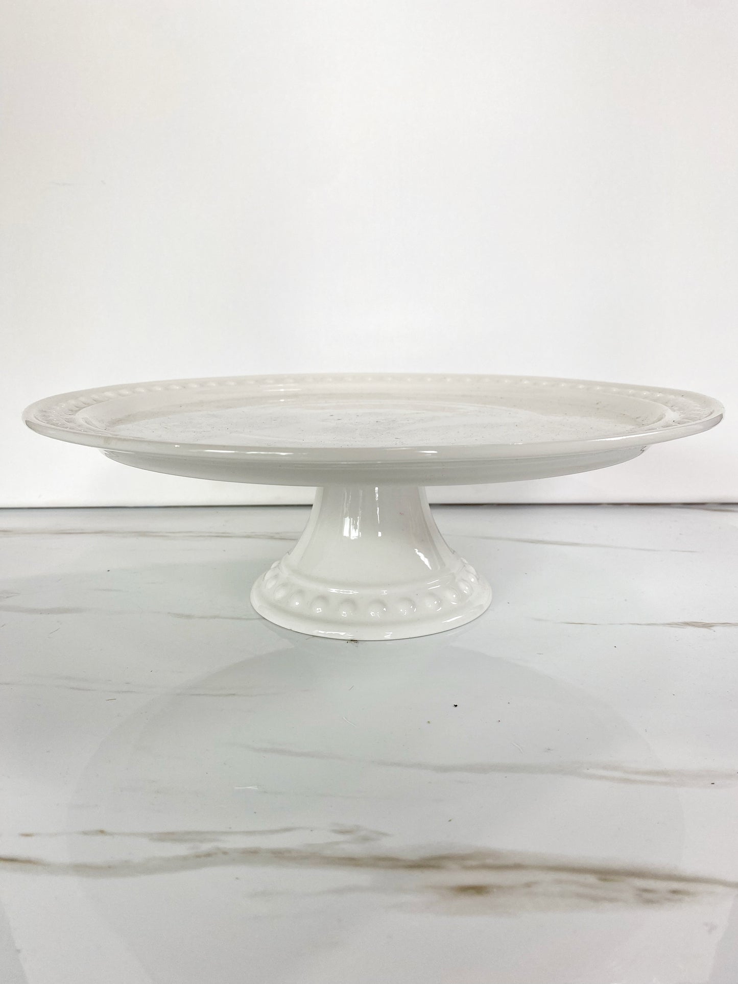 White Ceramic Cake Plate