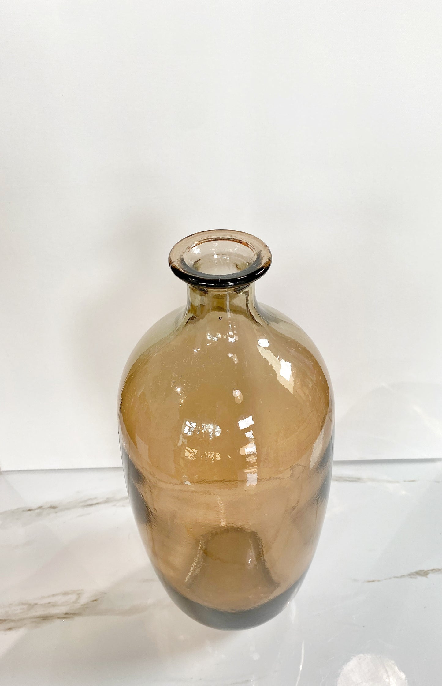 Oval Brown Glass Vase