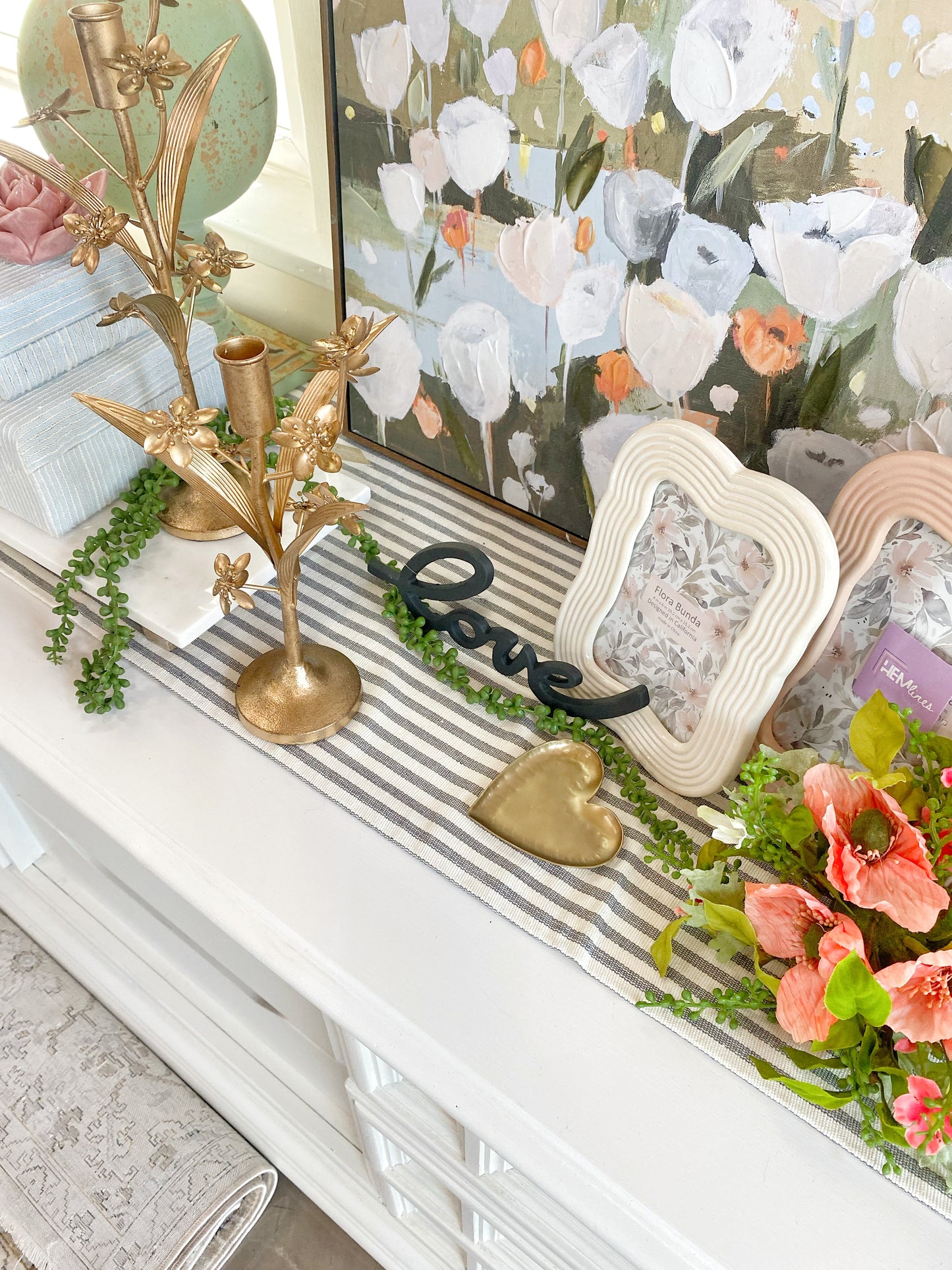 Black & White Striped Table Runner