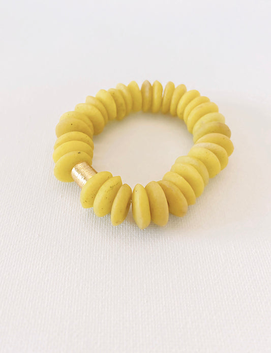 Yellow Ashanti Beaded Bracelet