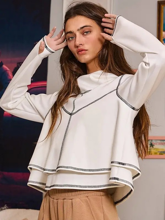 Tess Layered Crop Hoodie