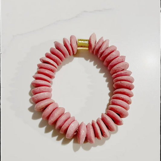 Pink Ashanti Bead Bracelet